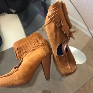Jeffery Campbell booties with fringe- rare